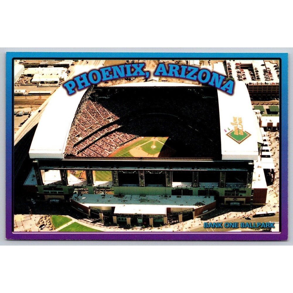 Phoenix AZ Bank One Ballpark BOB Stadium Postcard D-Backs MLB Aerial View 1998